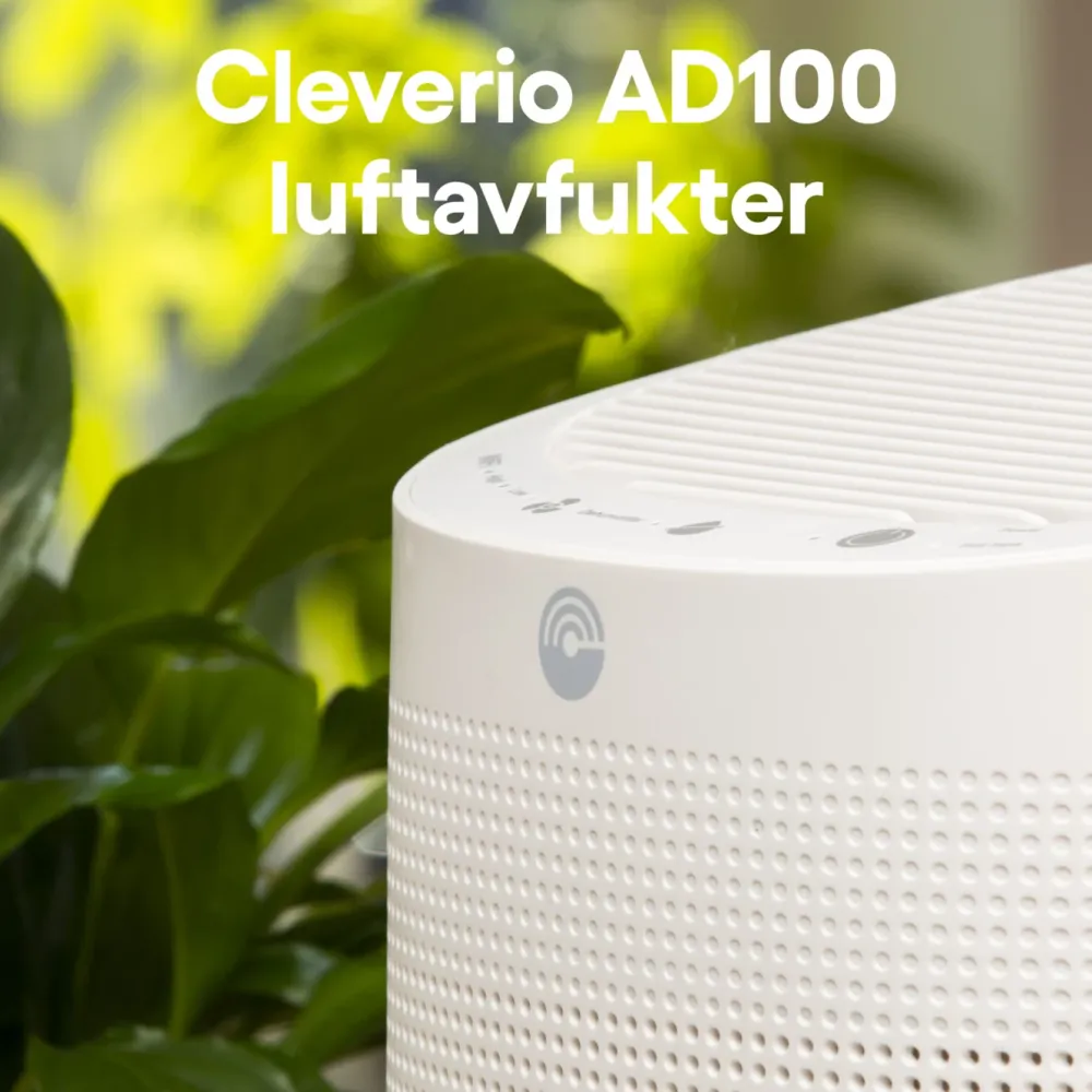 Cleverio Inneklima|AD100 Kompakt avfukter med HEPA-filter