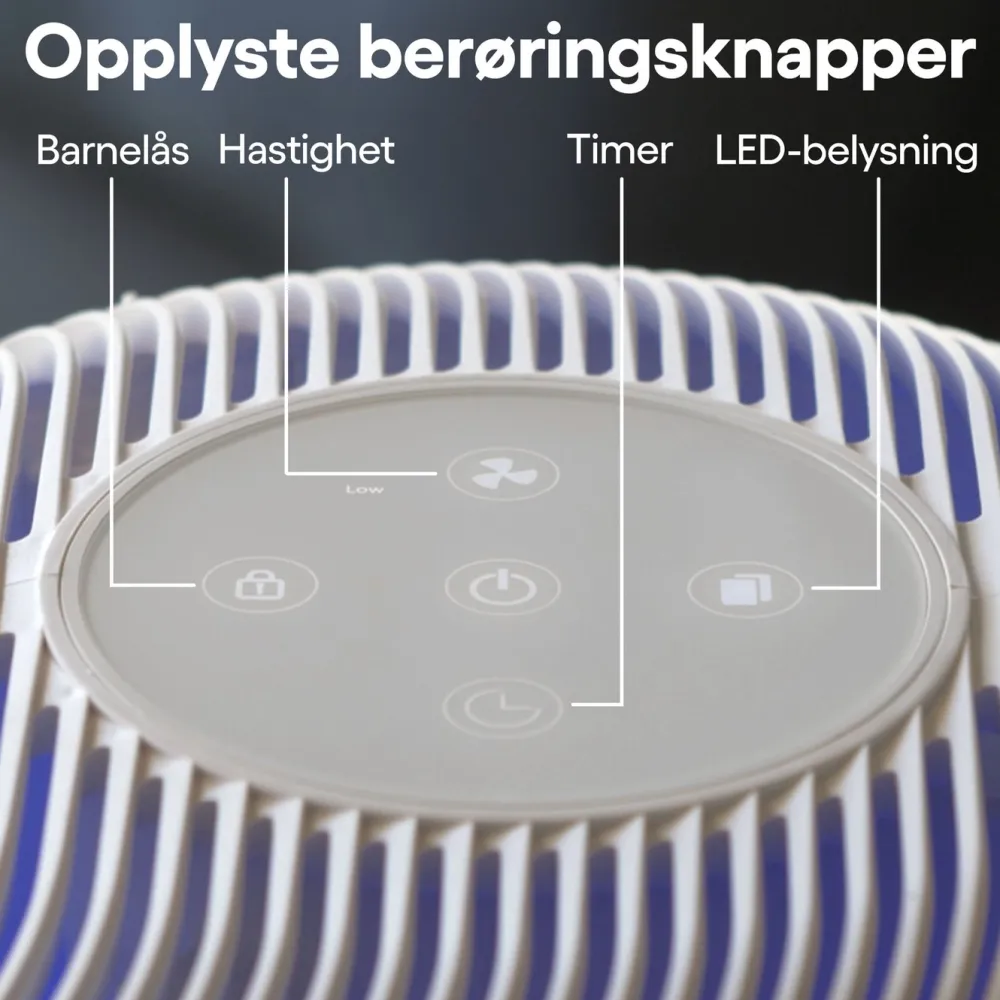 Cleverio Inneklima|Air Purifier Appstyrt luftrenser