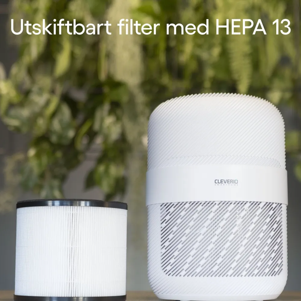 Cleverio Inneklima|Air Purifier Appstyrt luftrenser