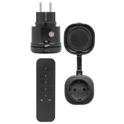 Cleverio Fjernstrømbryter|Startpakke|Mini-fjernstrømbryter for utendørsbruk 3680W 2-pk