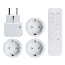 Cleverio Fjernstrømbryter|Smarte Alarmer|Mini-fjernstrømbryter med fjernkontroll 4-pk
