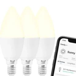 Cleverio Smart Belysning|Smart Belysning|Smart E14 LED-pære 470 lm 3-pk.