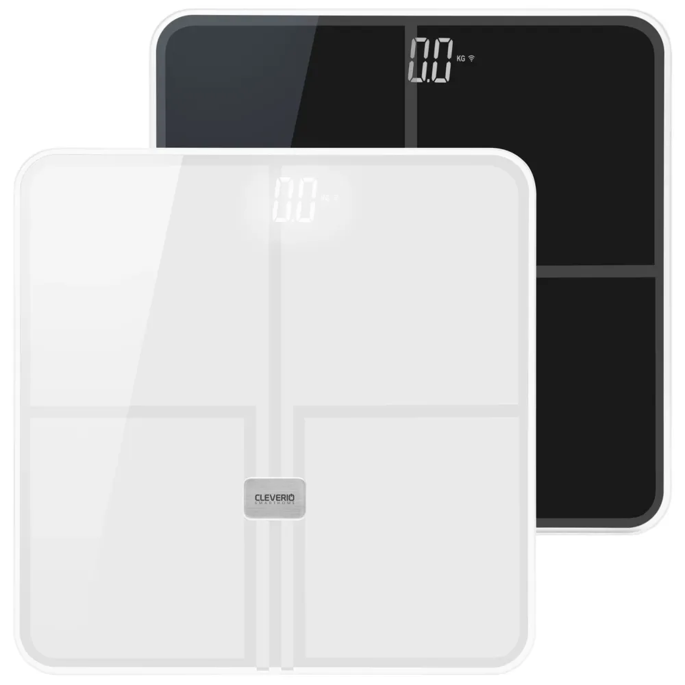 Cleverio Kropp Og Helse|Måleinstrumenter|Smart Scale Personvekt med wifi Hvit