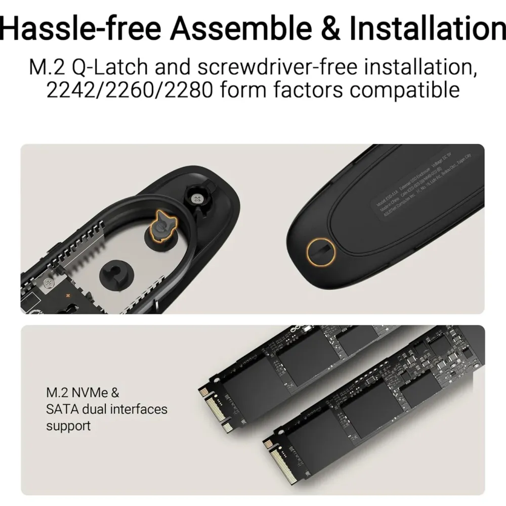 Kjell Lagring|Cobble SSD Enclosure Harddiskkabinett M.2