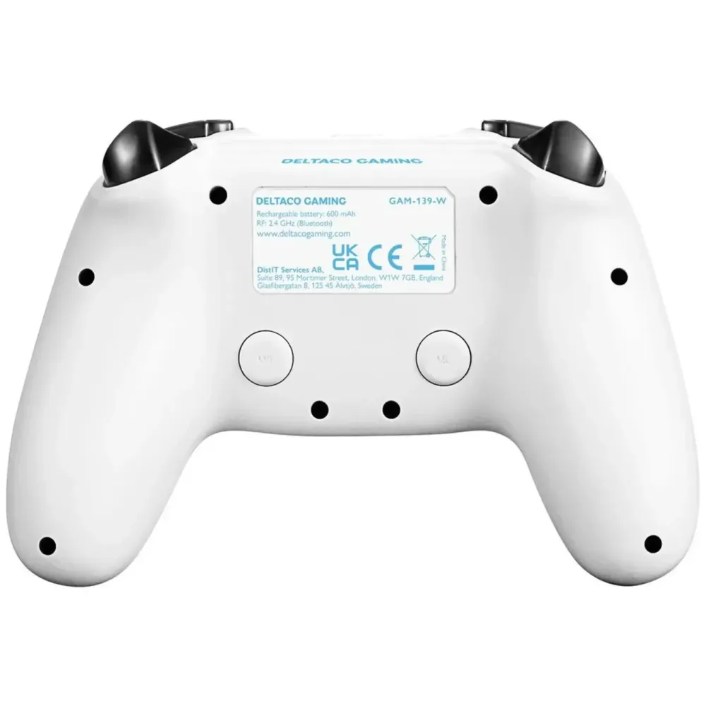 Deltaco Håndkontroller|Trådløs håndkontroller for PS4 og PC Hvit