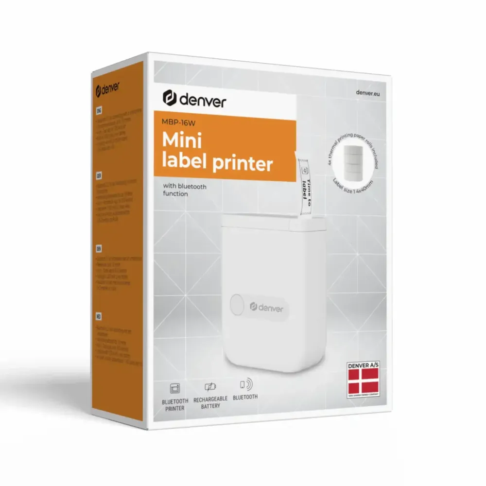 Denver Merking|Mini Bluetooth-etikettskriver MBP-16W
