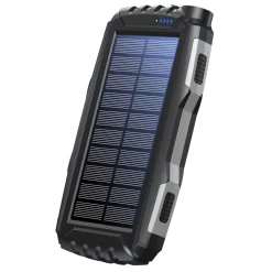 Denver Powerbank|Mobiltelefonladere|Powerbank med solcelle og lommelykt 20 000 mAh