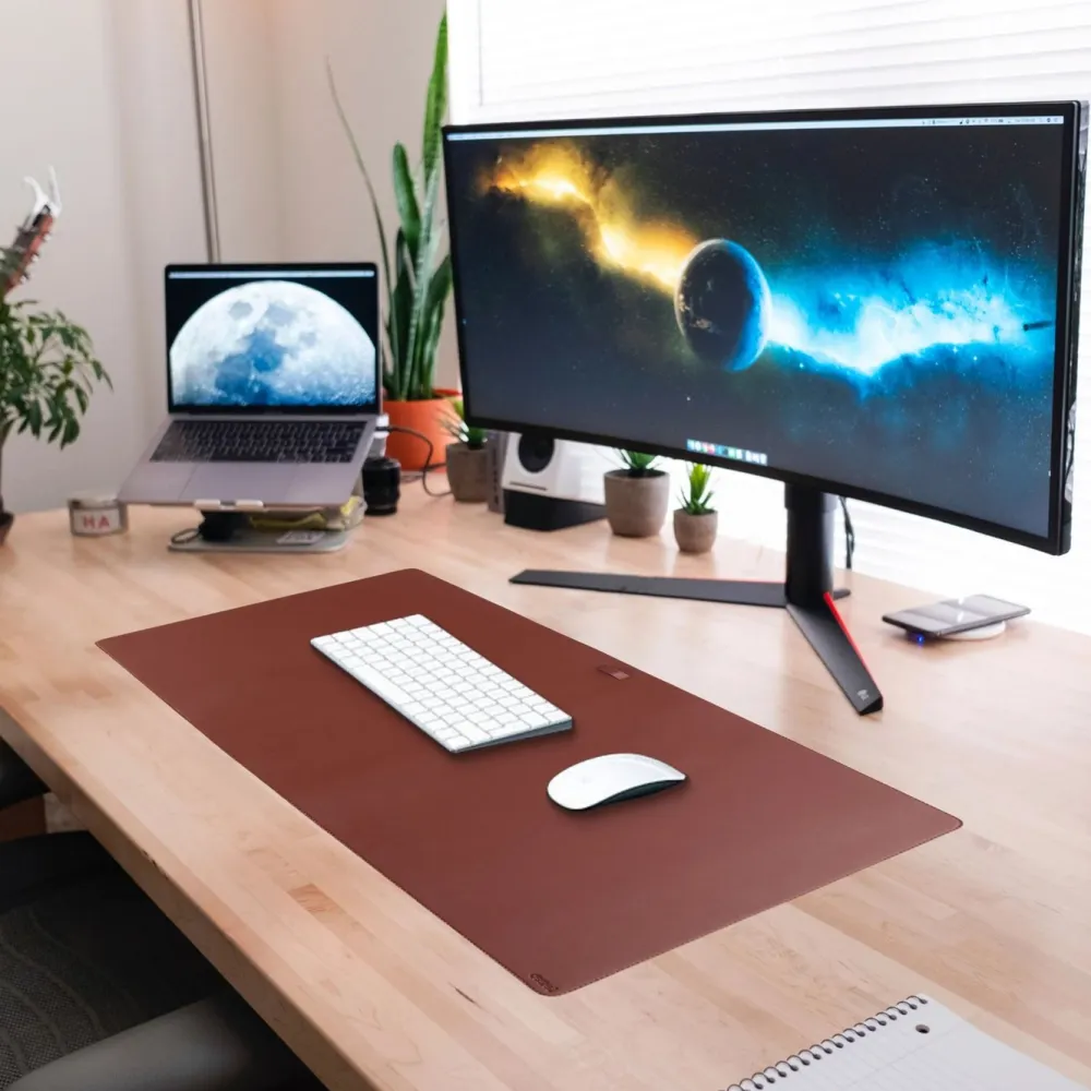 Desire2 Gaming Mus|Datamus|Skrivebordsmatte i vegansk skinn 900×400 mm