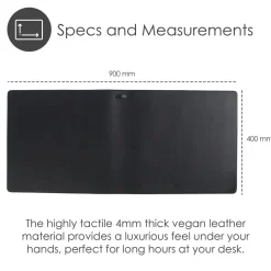 Desire2 Gaming Mus|Datamus|Skrivebordsmatte i vegansk skinn 900×400 mm Grå, 90×45 cm