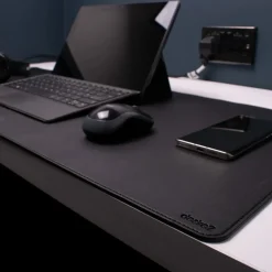 Desire2 Gaming Mus|Datamus|Skrivebordsmatte i vegansk skinn 900×400 mm Grå, 90×45 cm