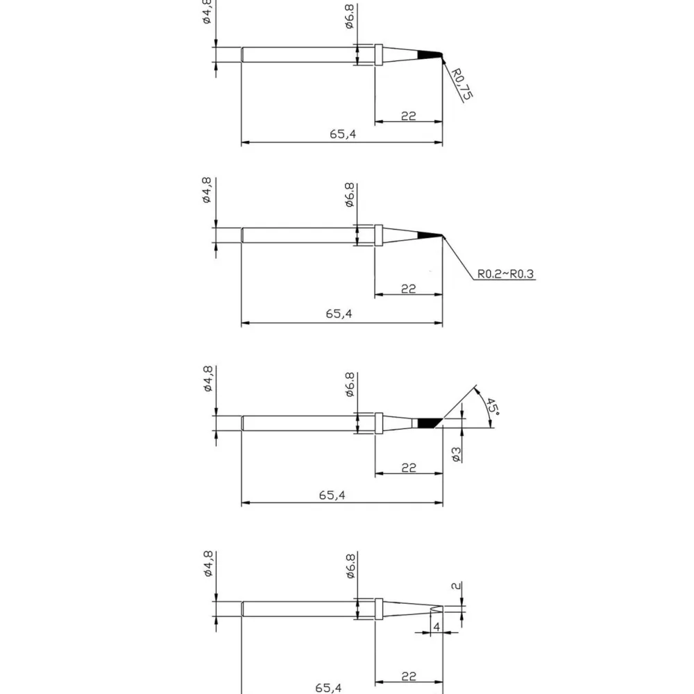 Dibotech Biltilbehør|Batterier|Ekstra loddespisser 4-pk.