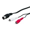 Kjell Lyd- & Videokabler|DIN-kabel 5-polet hann til 2x RCA-hanner 1,5 m