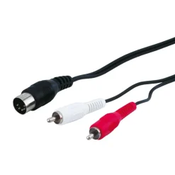 Kjell Lyd- & Videokabler|DIN-kabel 5-polet hann til 2x RCA-hanner 1,5 m