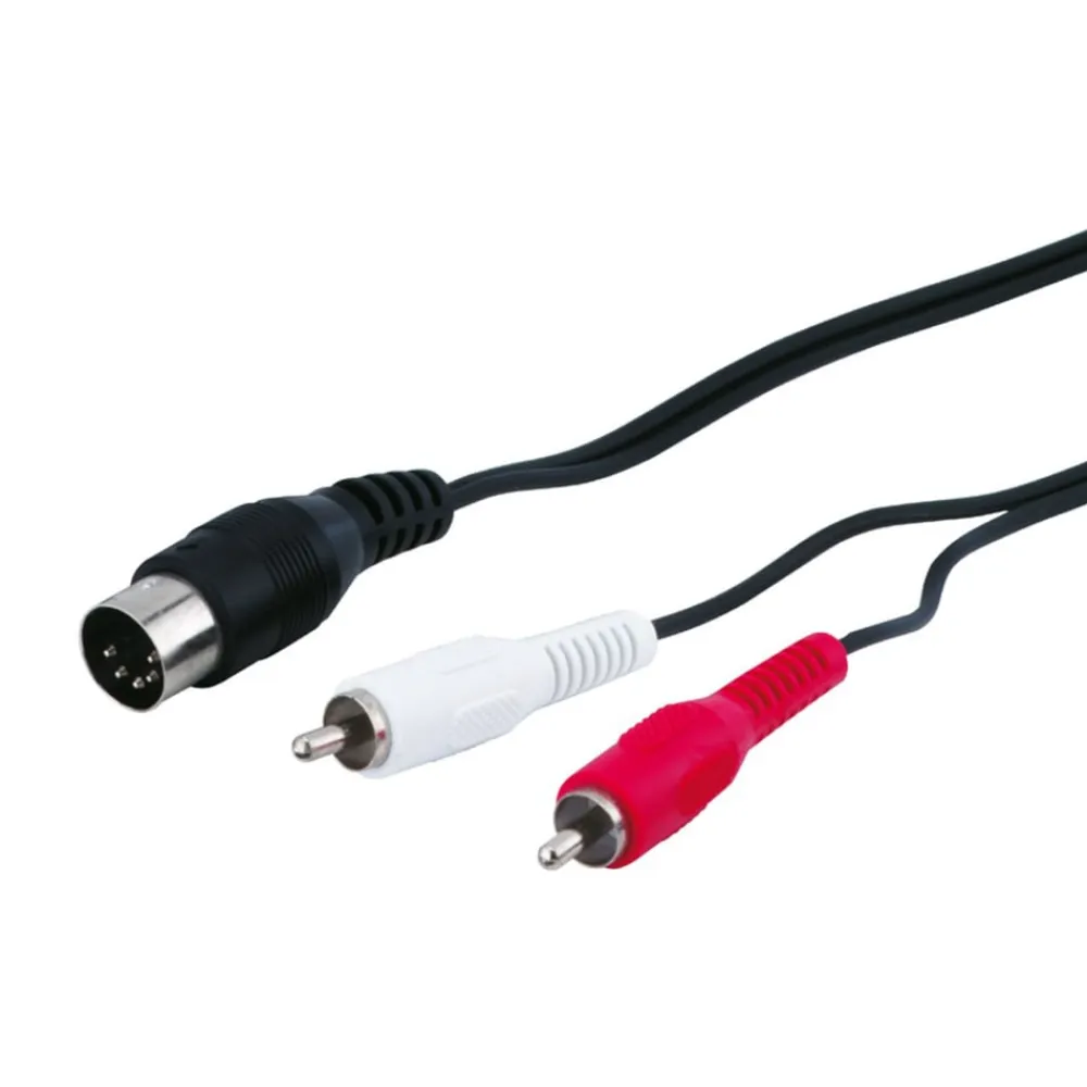 Kjell Lyd- & Videokabler|DIN-kabel 5-polet hann til 2x RCA-hanner 1,5 m