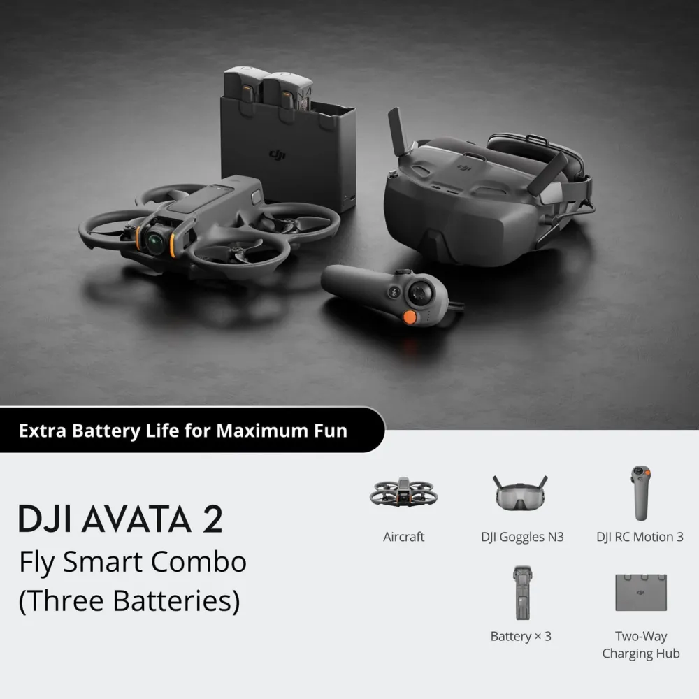 DJI Fritid|Droner|Avata 2 Fly Smart Combo – FPV-drone med 4K HDR