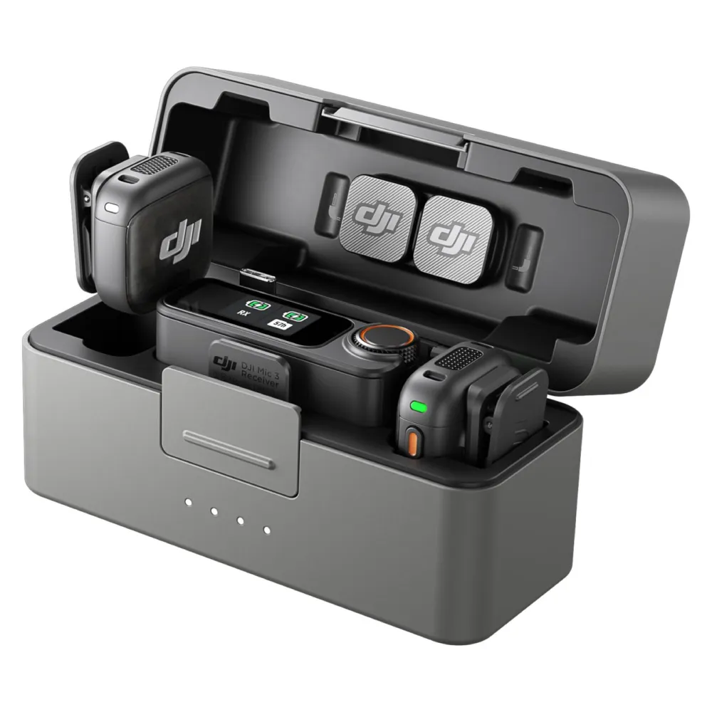 DJI Mikrofoner|Mic 3 trådløst mikrofonsett 2 TX + 1 RX + ladeetui