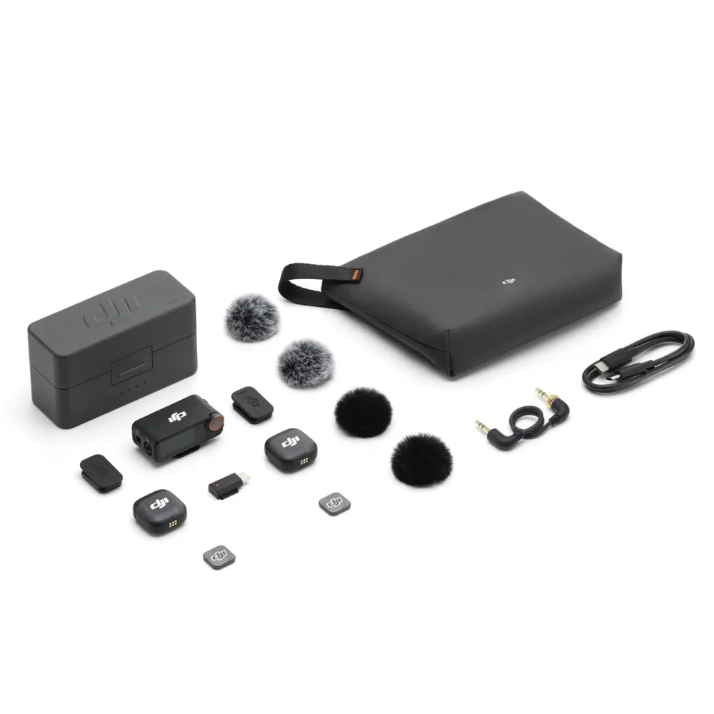 DJI Mikrofoner|Mic 3 trådløst mikrofonsett 2 TX + 1 RX + ladeetui