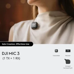 DJI Mikrofoner|Mic 3 trådløst mikrofonsystem 1 TX + 1 RX