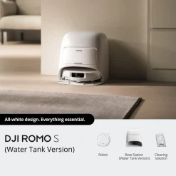 DJI Rengjøring|Robotstøvsuger|ROMO S – Robotstøvsuger og mopp med 3D LiDAR Water Tank Version