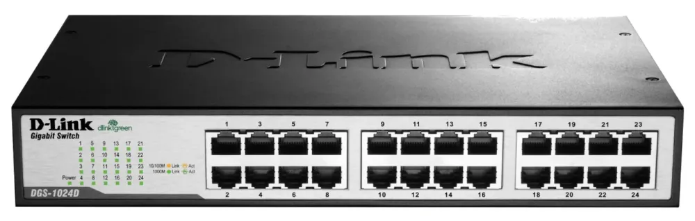 D-Link Kablet Nettverk|DGS-1024D Gigabitswitch 24 porter