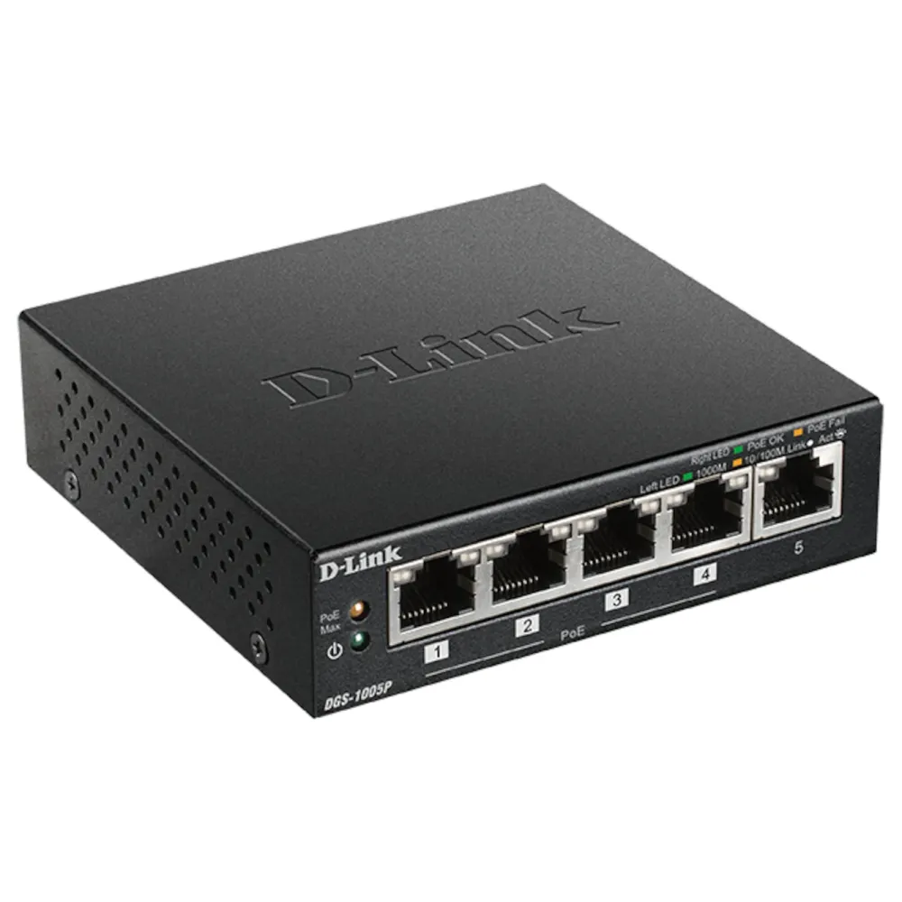 D-Link Kablet Nettverk|DGS-1005 POE+-gigabitswitch 5 porter