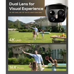Dreame Kameraovervåking|NAVO Elite 1 OutCam utendørskamera med doble linser Hvit