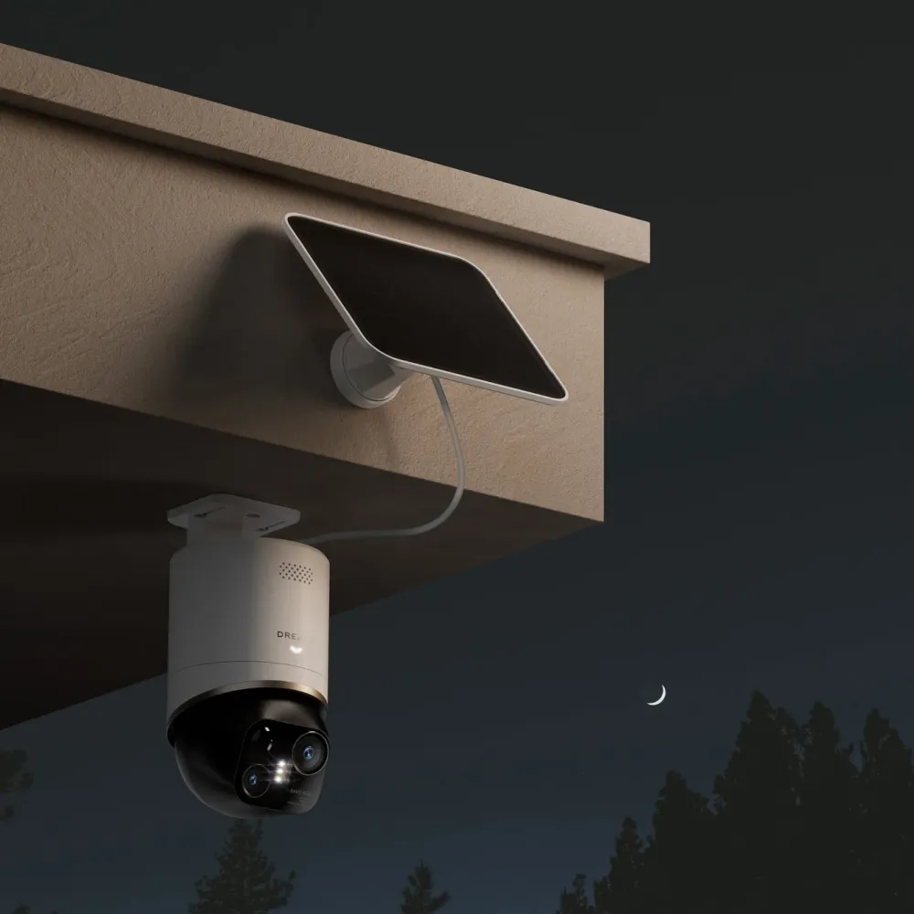 Dreame Kameraovervåking|NAVO Elite 1 OutCam utendørskamera med doble linser Hvit