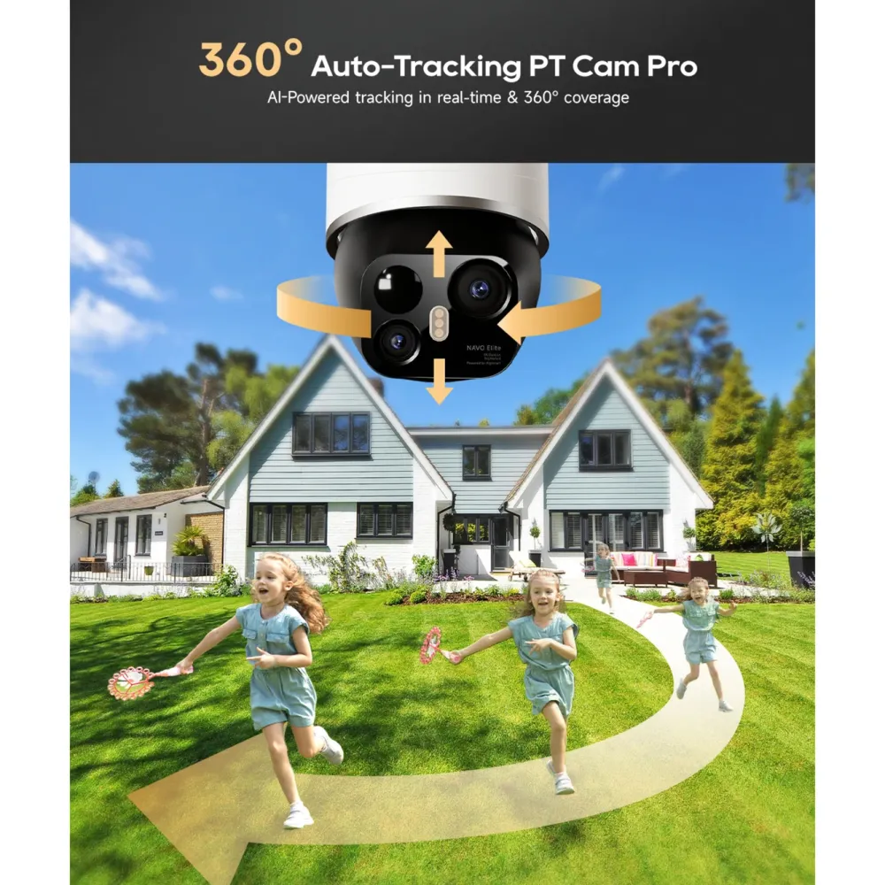 Dreame Kameraovervåking|NAVO Elite 1 OutCam utendørskamera med doble linser Hvit