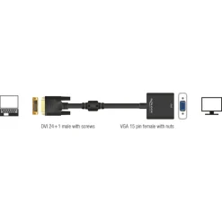 Kjell Kabler Til Datamaskin|Kabler Og Adaptere|DVI-D til VGA-adapter