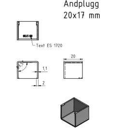 Kjell Kabelhåndtering|Elektrisk Installasjon|Endestykke for kabelkanal 20x17 mm