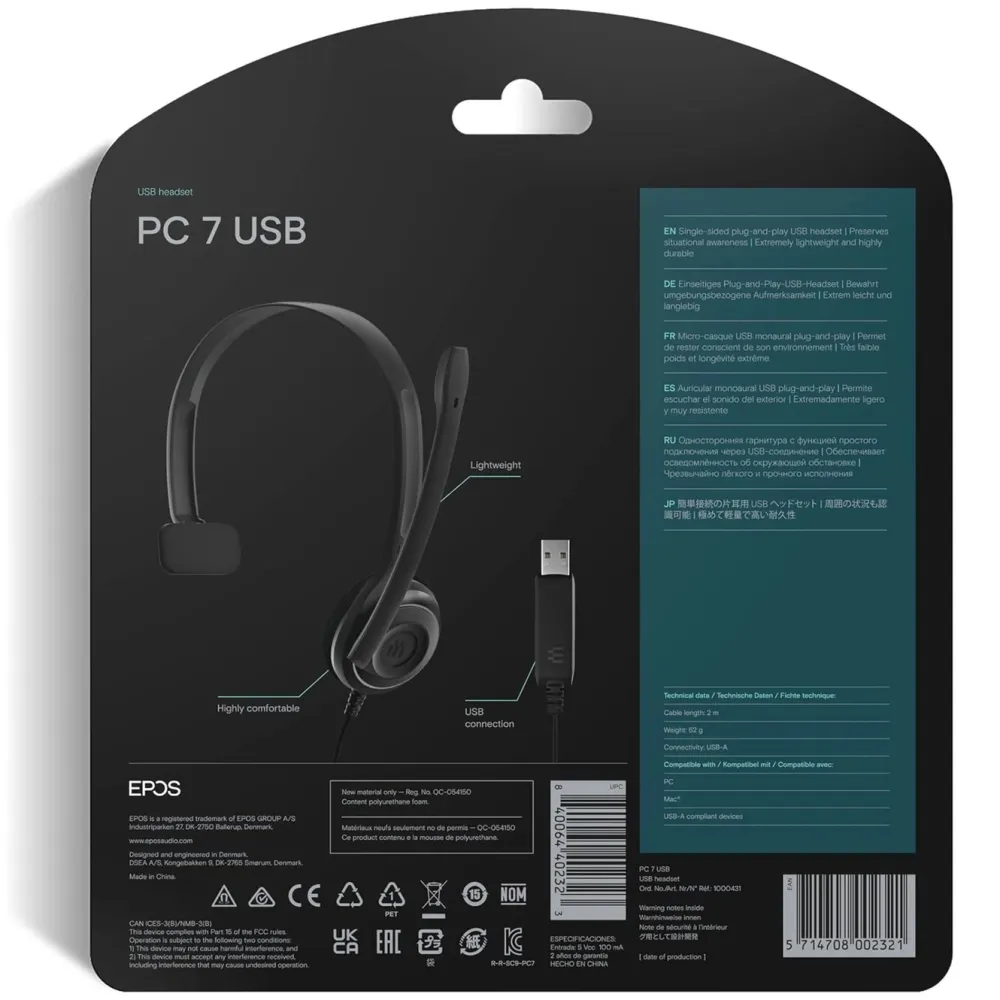 EPOS Dataheadset|Hodetelefoner Og Hodesett|PC-7 dataheadset