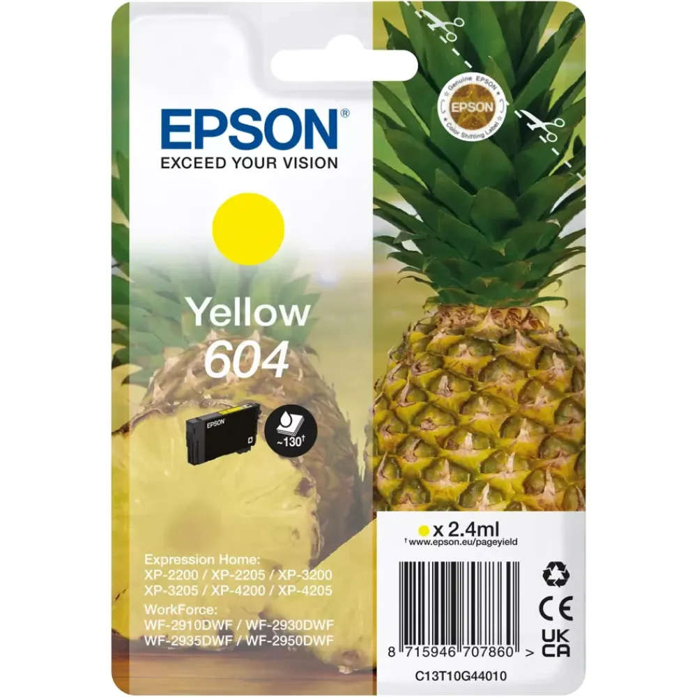 Epson Skrivere Og Tilbehør|604 blekkpatron Gul