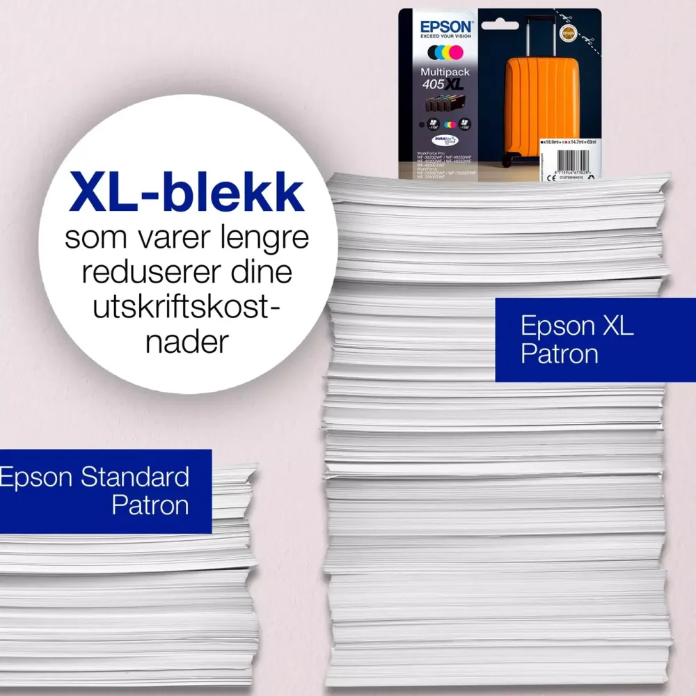 Epson Skrivere Og Tilbehør|405 DURABrite Ultra blekkpatroner multipack Standard