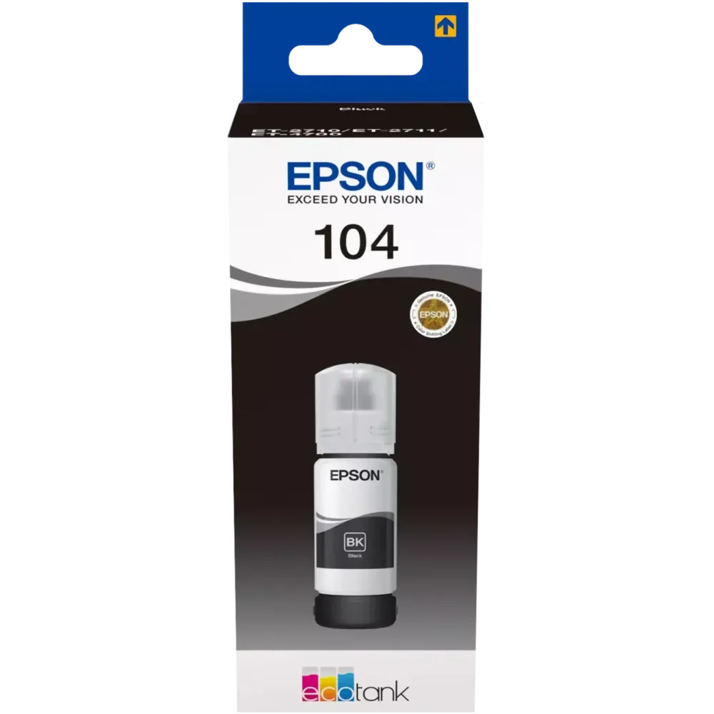 Epson Skrivere Og Tilbehør|104 EcoTank blekkflaske 65 ml Svart