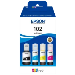Epson Skrivere Og Tilbehør|102 EcoTank påfyllingsblekk 337 ml - multipakke