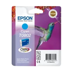 Epson Skrivere Og Tilbehør|T0802 Blekkpatron - Cyan