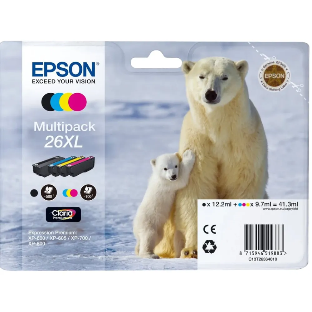 Epson Kalkulator|Makuleringsmaskiner|T2636 XL Blekkpatroner, 4-pk.