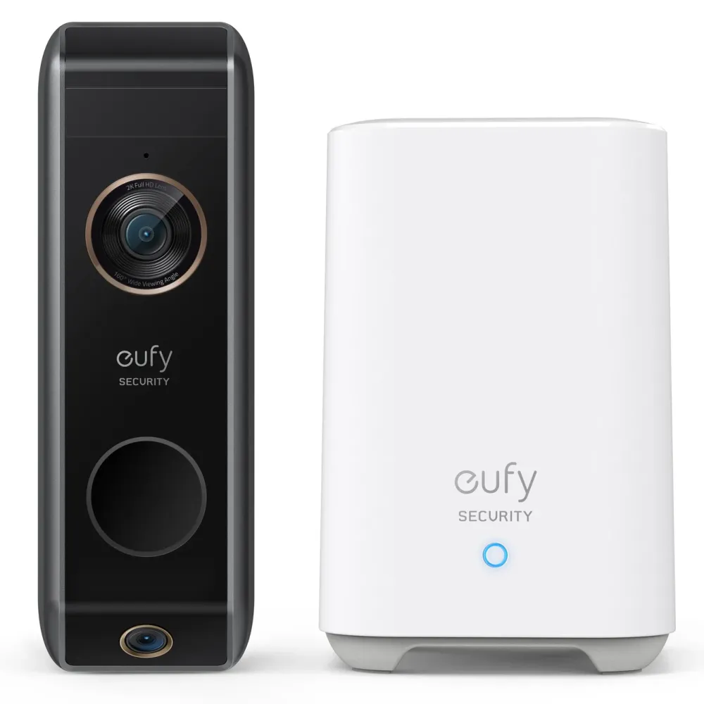 Eufy Smart Dørklokke|Smart Dørklokke|Dual Video Doorbell 2K Dørklokke med basestasjon