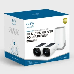 Eufy Kameraovervåking|Cam 3 Overvåkingssystem med solpanel 2-pack