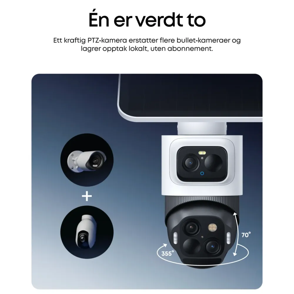 Eufy Kameraovervåking|Cam S4 Overvåkingssystem med solpanel 2-pack