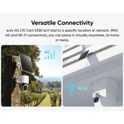 Eufy Kameraovervåking|4G LTE Solcelledrevet overvåkingskamera S330