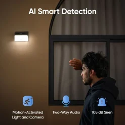Eufy Kameraovervåking|Solcelledrevet vegglampe med kamera S120