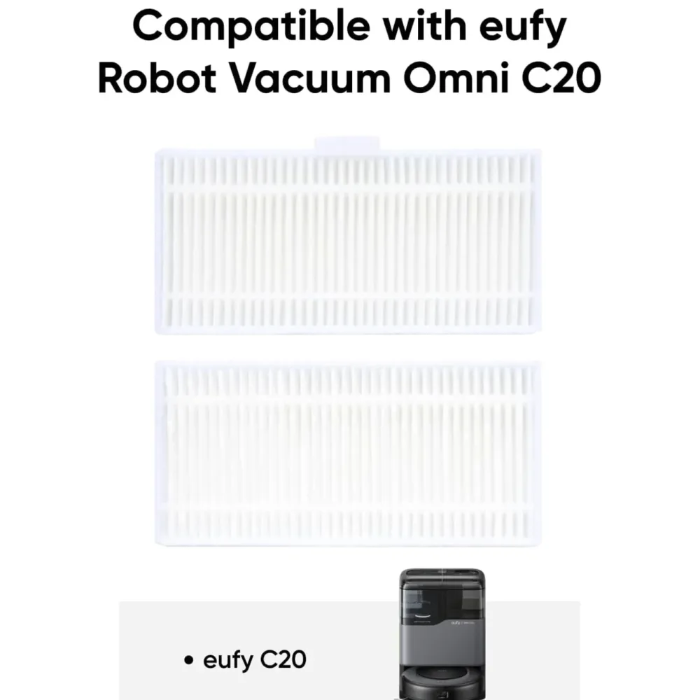Eufy Rengjøring|Robotstøvsuger|Vaskbare filtre for Omni C20 (2-pk.)