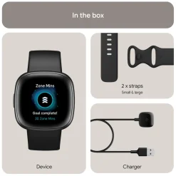 Fitbit Smart Ring|Smartklokker Og Ringer|Versa 4 Aktivitetsklokke Black/Graphite