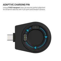 Fixed Smartklokker Og Ringer|Hjemmekontor|3-in-1 Trådløs Ladestasjon for Garmin - Svart