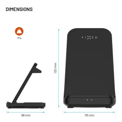 Fixed Smartklokker Og Ringer|Hjemmekontor|3-in-1 Trådløs Ladestasjon for Garmin - Svart