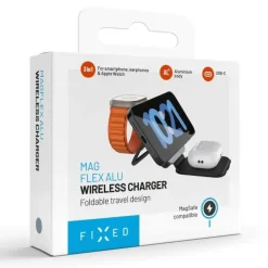 Fixed Iphone-Tilbehør|Hjemmekontor|MagFlex Alu 3-i-1 Trådløs Lader med MagSafe