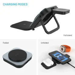 Fixed Iphone-Tilbehør|Hjemmekontor|MagFlex Alu 3-i-1 Trådløs Lader med MagSafe