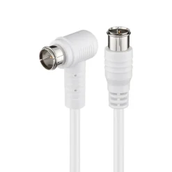 Kjell Kabler Til Tv|F-kabel Hvit vinklett 5 m