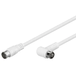 Kjell Kabler Til Tv|F-kabel Hvit vinklett 2,5 m